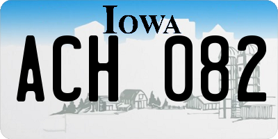 IA license plate ACH082