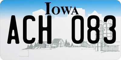 IA license plate ACH083