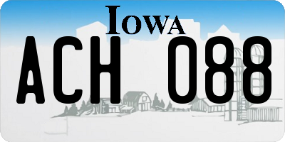 IA license plate ACH088