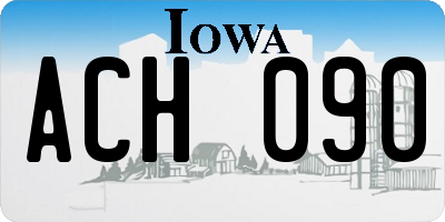 IA license plate ACH090