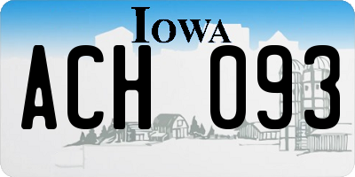 IA license plate ACH093