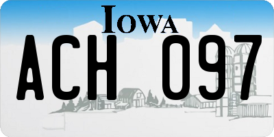 IA license plate ACH097