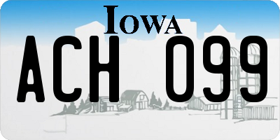 IA license plate ACH099
