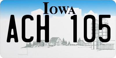 IA license plate ACH105