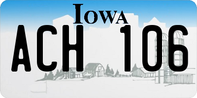 IA license plate ACH106