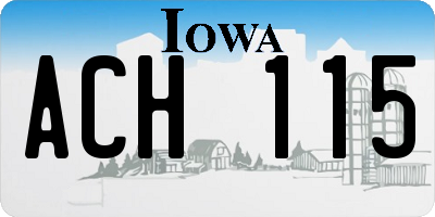 IA license plate ACH115
