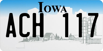 IA license plate ACH117