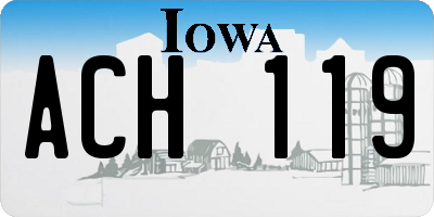IA license plate ACH119