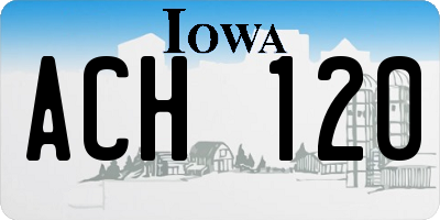 IA license plate ACH120