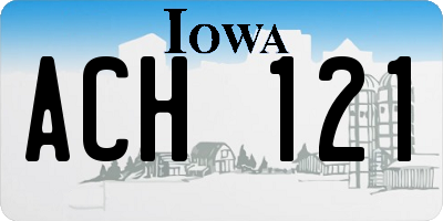 IA license plate ACH121