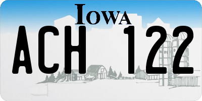 IA license plate ACH122
