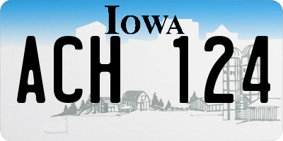 IA license plate ACH124