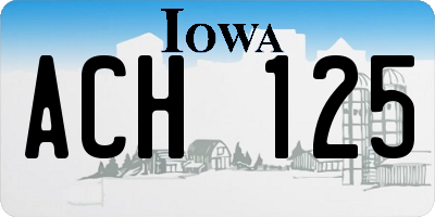 IA license plate ACH125