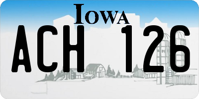 IA license plate ACH126