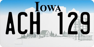 IA license plate ACH129