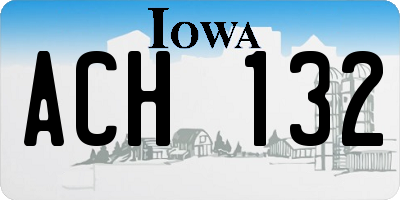 IA license plate ACH132