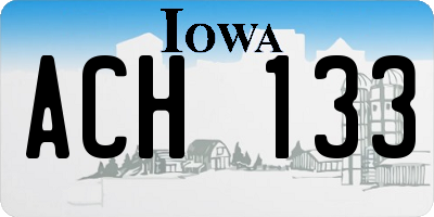IA license plate ACH133