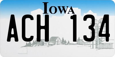 IA license plate ACH134