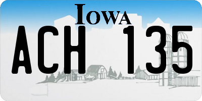 IA license plate ACH135