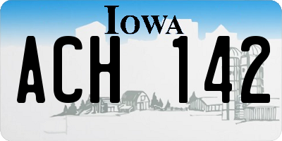 IA license plate ACH142