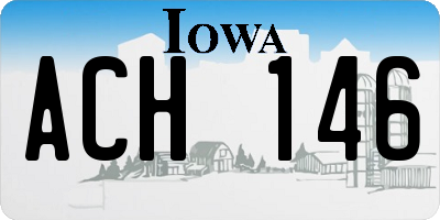 IA license plate ACH146