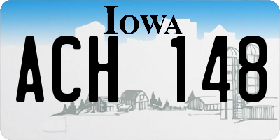 IA license plate ACH148