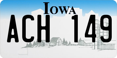 IA license plate ACH149