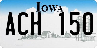 IA license plate ACH150