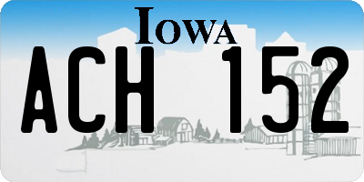 IA license plate ACH152