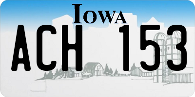 IA license plate ACH153