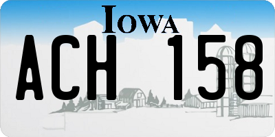 IA license plate ACH158