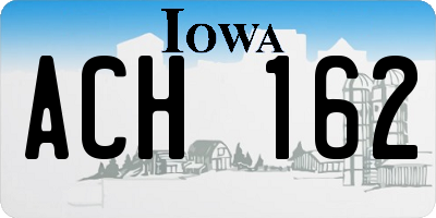 IA license plate ACH162