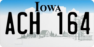 IA license plate ACH164