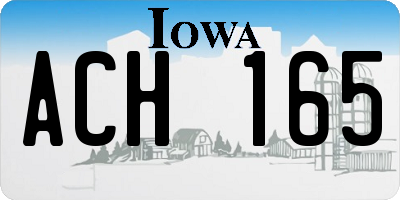 IA license plate ACH165