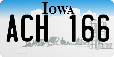 IA license plate ACH166