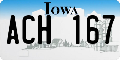 IA license plate ACH167