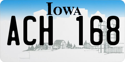 IA license plate ACH168