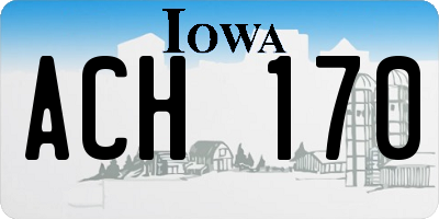 IA license plate ACH170