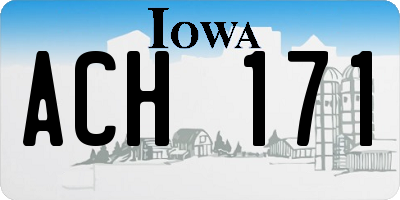 IA license plate ACH171