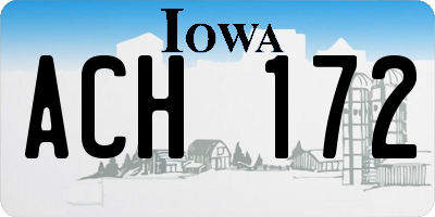 IA license plate ACH172