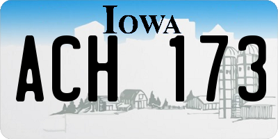IA license plate ACH173