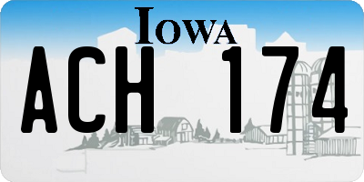 IA license plate ACH174