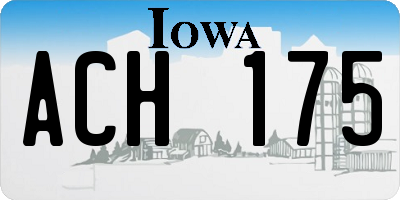 IA license plate ACH175