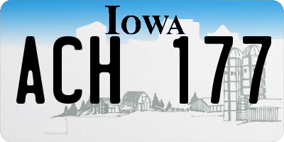 IA license plate ACH177