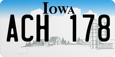 IA license plate ACH178