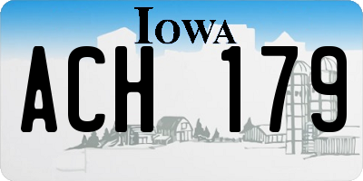 IA license plate ACH179