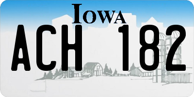 IA license plate ACH182