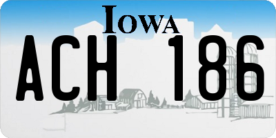IA license plate ACH186