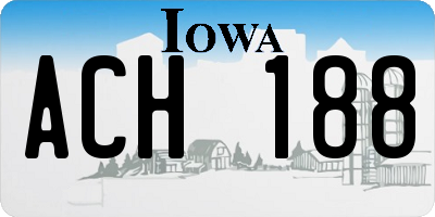 IA license plate ACH188