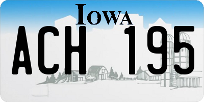 IA license plate ACH195